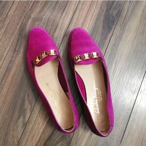 Salvatore Ferragamo Fuchsia Pink flat slip on shoes